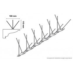 Pic anti pigeon DEPIGEONAL Ultra 2 pour une protection linéaire de 1 m.