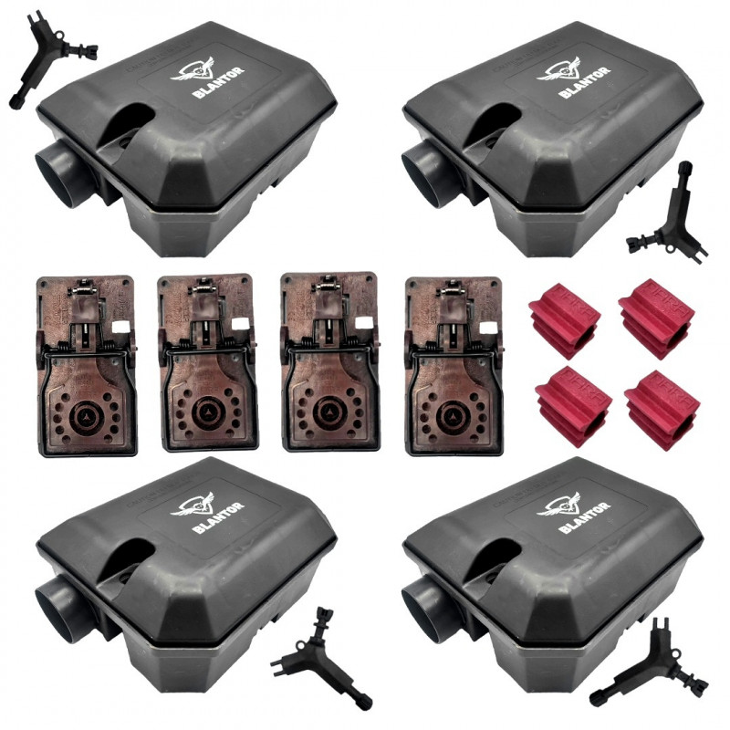 Pack complet contre les rats : 4 pièges professionnels avec 4 blocs NARA arôme viande