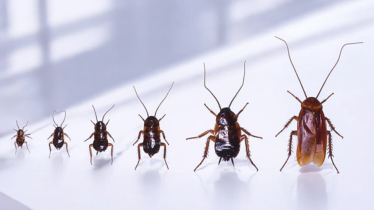 Stades de mutation de la nymphe de cafard