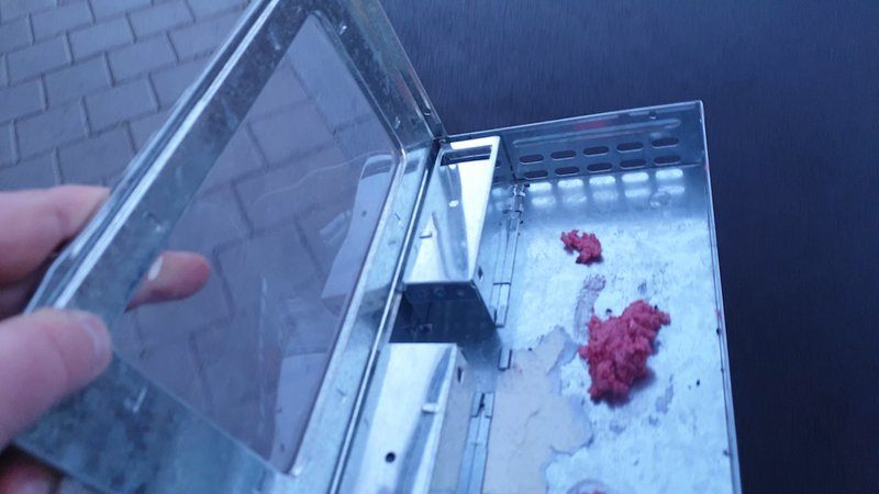 Ajout de l'appât à l'intérieur du piège