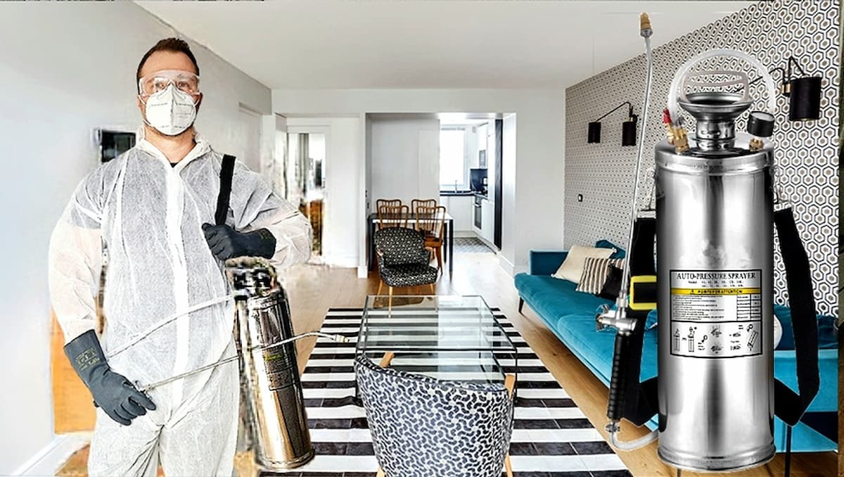 Désinsectiseur professionnel utilisant le pulverinox en intervention