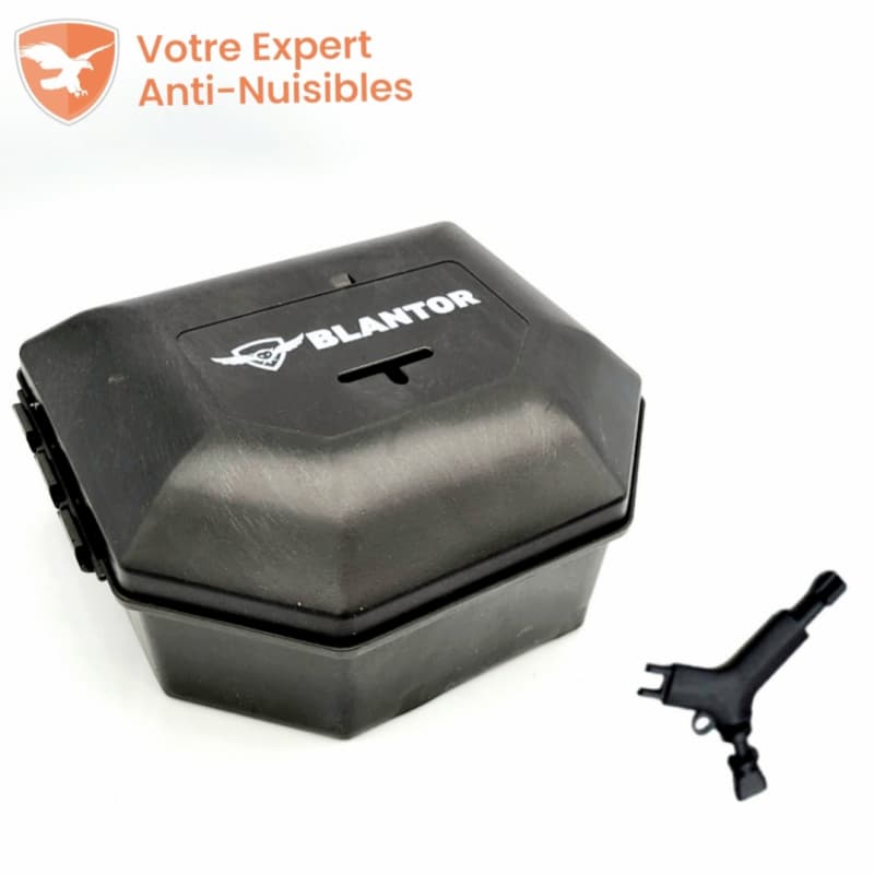 Piège à souris sécurisé Snapbox Blantor et sa clé d'ouverture